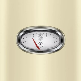 Russell Hobbs Retro Vintage Κρέμα Τοστιέρα 21682-56, 1300W, 2 φέτες, 6 επίπεδα, Κλίμακα ένδειξης ρετρό, Lift & Look, Γρήγορη φρυγανιά, Κρέμα/Inox
