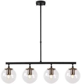 Φωτιστικό Οροφής - Ράγα Fazli 942FLG1191 70x15x43/87cm 4xE14 40W Black Opviq