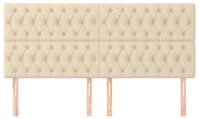 vidaXL Κεφαλάρι Κρεμ Ύφασμα 200x7x118/128 εκ.