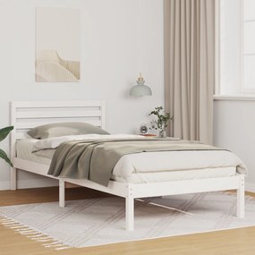 vidaXL Σκελετός Κρεβατιού Λευκό 100 x 220 cm Μασίφ ξύλο πεύκου
