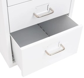 vidaXL Αρχειοθήκη Φορητή Λευκή 28 x 41 x 69 εκ. Μεταλλική