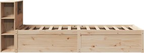 vidaXL Σκελετός Κρεβατιού Χωρίς Στρώμα 75x190 εκ Μασίφ Ξύλο Πεύκου