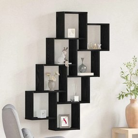 vidaXL Τοίχος Ντουλάπι Μαύρης Δρυς 90x15x119,5 εκ Επεξεργασμένο Ξύλο