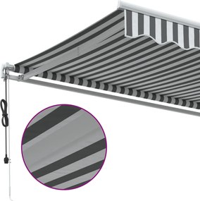 vidaXL Τέντα Πτυσσόμενη Αυτόματη Ανθρακί / Λευκή 400x350 εκ.