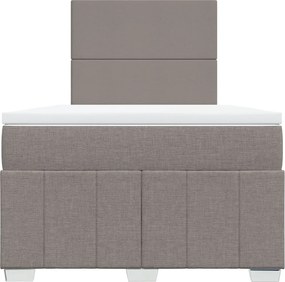 vidaXL Κρεβάτι Boxspring με Στρώμα Taupe 120x190 εκ. Υφασμάτινο