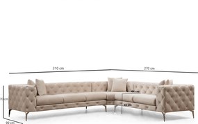 Corner Sofa Como Right - Ecru Ecru
