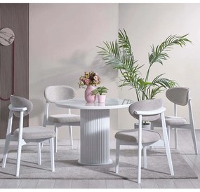 Τραπεζαρία Aqua (Σετ 5Τμχ) 117FRF1501 100x100x75cm White Four Seater Mdf,Ξύλο