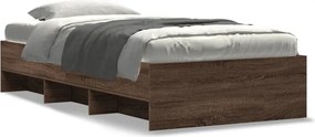 vidaXL Πλαίσιο Κρεβ. Χωρ. Στρώμα Καφέ Δρυς 90x200 εκ. Επεξ. Ξύλο