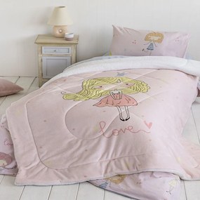 Κουβερτοπάπλωμα Παιδικό Lovely Pink Nima Μονό 160x220cm Πολυέστερ