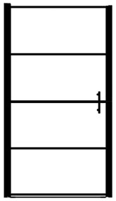 vidaXL Πόρτα Ντουζιέρας Μαύρη 100 x 178 εκ. Αμμοβολισμένο Ψημένο Γυαλί
