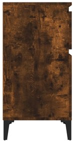 vidaXL Κομοδίνα 2 τεμ. Καπνιστή Δρυς 40x35x70 εκ.