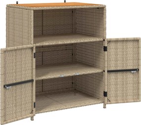 vidaXL Ντουλαπιού Μπεζ 70 x 50 x 87 εκ Πολυεστέρας και Ρόλυ Ράττεν