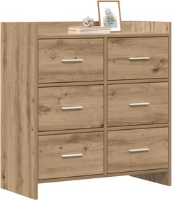 vidaXL Πλαϊνό γραφείο Artisan Δρυς 75 x 33 x 80 εκ Επεξεργασμένο Ξύλο