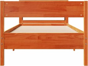 vidaXL Σκελετός Κρεβ. Χωρίς Στρώμα Καφέ Κεριού 75x190 εκ Μασίφ Πεύκο