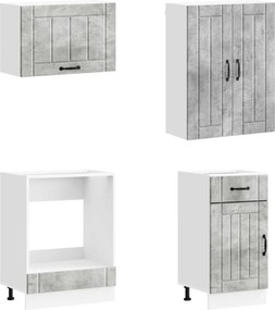 vidaXL Μονάδα κουζίνας LUCCA 8 pcs Γκρι Σκυροδέματος