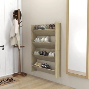 vidaXL Παπουτσοθήκες 2 τεμ. Sonoma Δρυς 80 x 18 x 60 εκ. Μοριοσανίδα