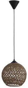 Κρεμαστό Φωτιστικό Οροφής με σχοινί SILK-01 Φ20 NATURAL 1/L PENDEL 31-1137 Heronia-31-1137-Καφέ 31-1137