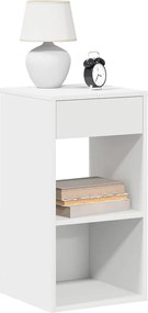 vidaXL Κομοδίνα με συρτάρι 2 τεμάχια Λευκό 35x34x66,5 cm