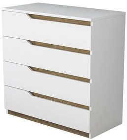 Συρταριέρα Verena λευκό-καρυδί 80x47x92εκ 80x47x92 εκ.