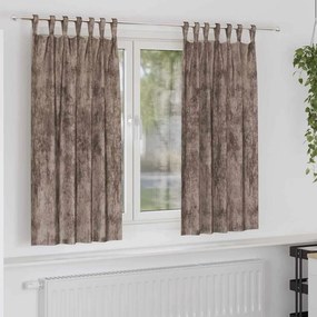 vidaXL Κουρτίνα με κουρτίνες 2 pcs Καπουτσίνο 175 x 140 εκ. Βελούδο