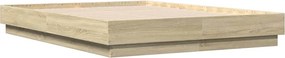 vidaXL Πλαίσιο Κρεβατιού Sonoma Δρυς 135x190 εκ. Επεξεργασμένο Ξύλο