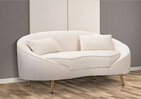 Διθέσιος Καναπές με Μαξιλάρια Μπεζ OSLO Μπεζ και Χρυσό 84x148x68