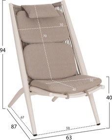 ΠΟΛΥΘΡΟΝΑ RELAX REMUS HM6642.02 ΑΛΟΥΜΙΝΙΟ ΛΕΥΚΟ-ΣΧΟΙΝΙ OLEFIN ΜΠΕΖ 63x87x94Υεκ.
