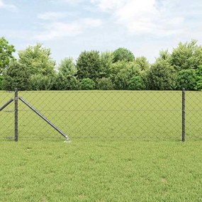 vidaXL Σετ Στύλων Φράχτη Γκρι 0.8 x 25 m Επικαλυμμένος Χάλυβας