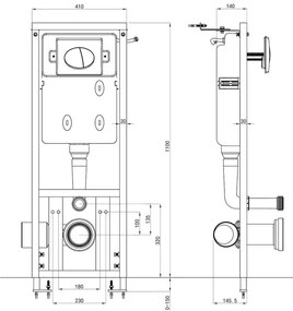 vidaXL Καζανάκι Εντοιχιζόμενο 11 Λίτρων 41 x 14 x (110-125) εκ.