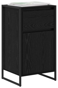 vidaXL Πλαϊνό γραφείο με συρτάρι Μαύρη Οξυά 81 x 36 x 150.5 εκ.