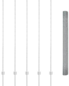 vidaXL Τεντώτο με στήριγμα Ασημί 1,5 x 10 m Ατσάλι