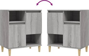vidaXL Ντουλάπι 2 τεμ. Γκρι Sonoma 60x35x70 εκ. από Επεξεργασμένο Ξύλο
