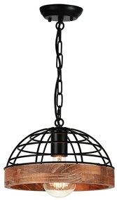 Φωτιστικό Οροφής Μονόφωτο Aca Tesla EG841P26B Black/Wood