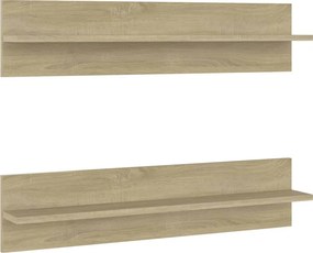 vidaXL Ραφιέρες Τοίχου 2 τεμ. Sonoma Δρυς 80 x 11,5 x 18εκ Μοριοσανίδα