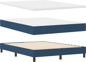 vidaXL Κρεβάτι με ελατήρια με κεφαλάρι Μπλε 200 x 140 cm ύφασμα