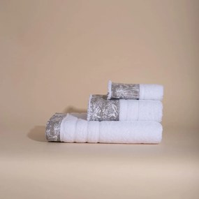 Πετσέτες Μπάνιου (Σετ 3τμχ) White Fabric Syma Sand White 550gsm