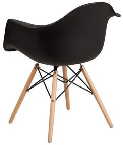 Καρέκλα Casual Fylliana Μαύρο κάθισμα με Φυσικά πόδια 65x64x79εκ. 4αδα 65x64x79 εκ.