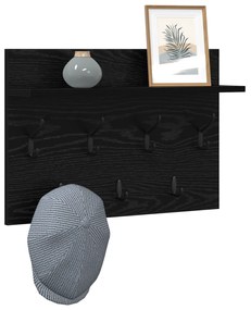 vidaXL Τοίχου Κρεμάστρα Μαύρη δρυς 60 x 40 x 12 cm Επεξεργασμένο ξύλο
