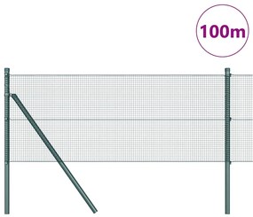 vidaXL Φράχτης με Στήλες. Πράσινο 0.8 x 100 μ Ατσάλι