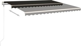 vidaXL Τέντα Συρόμενη Αυτόματη Ανθρακί 400 x 350 εκ.