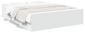 vidaXL Πλαίσιο Κρεβατιού με Συρτάρια Λευκό 160x200 εκ. Επεξεργ. Ξύλο