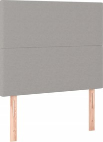 vidaXL Κρεβάτι Boxspring με Στρώμα &amp; LED Αν.Γκρι 100x200εκ. Υφασμάτινο