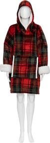 Fleece Φούτερ Με Sherpa A-S Hoodie Tartan Red 181122C