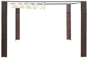 vidaXL Κιόσκι με Οροφή Καφέ/Κρεμ 300x300x220 εκ. από Συνθετικό Ρατάν