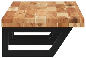 vidaXL Ράφι Νιπτήρα Τοίχου από Ατσάλι / Μασίφ Ξύλο Ακακίας