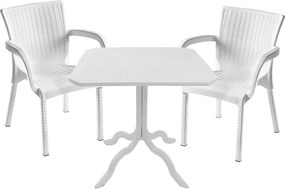 Τραπεζαρία Icon-Festive pakoworld σετ 3τεμ PP σε λευκή απόχρωση