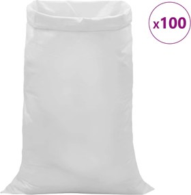 vidaXL Υφασμάτινοι σακίδες 100 τεμ. Λευκό 80 x 125 cm PP