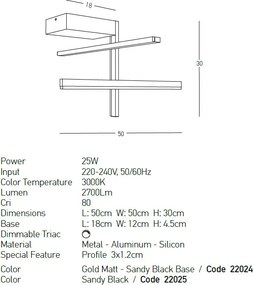 Φωτιστικό Πλαφονιέρα LED Dimmable Zambelis 22025 Black Matt