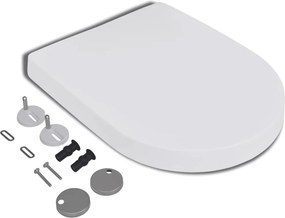 vidaXL Κάλυμμα Λεκάνης με Soft Close &amp; Quick Release Τετράγωνο Λευκό