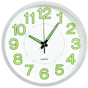 vidaXL Ρολόι Τοίχου Φωτεινό Λευκό 30 εκ.